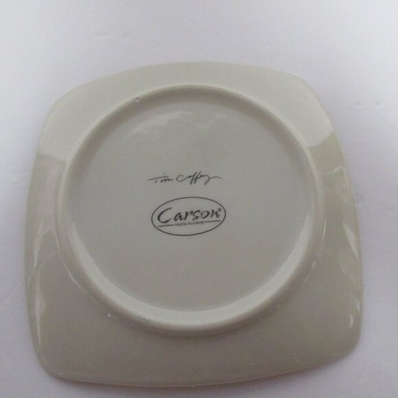 Carson SET OF 6-MERRY CHRISTMAS Cardinal on branch Dessert Salad Plates 6.5" - Picture 6 of 6